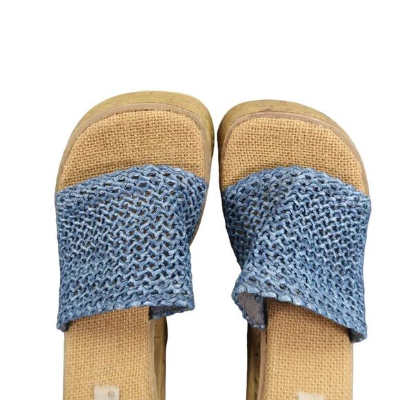 Soda Shoes Womens 8.5 Sandals Platform Block Heel Slide Woven 90s Y2k Going Out - Picture 9 of 13